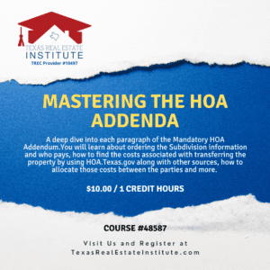 MASTERING THE HOA ADDENDA - #48587