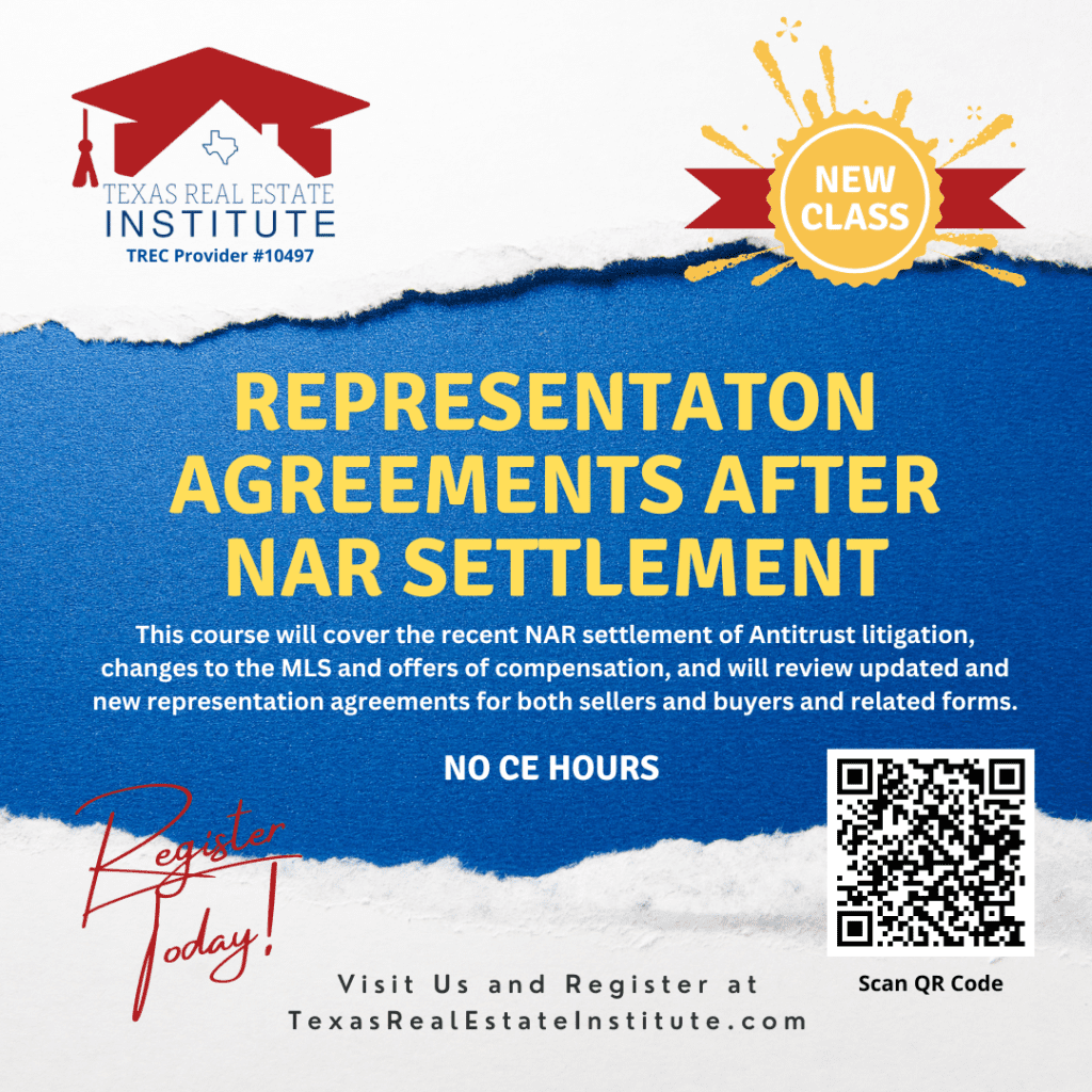 Representation Agreements after NAR Settlement 49928 Texas Real