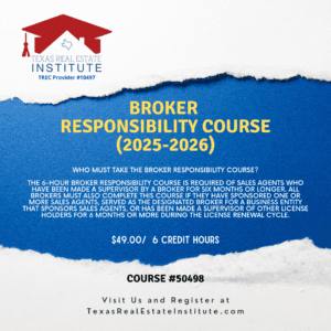 NEW for 2025!! BROKER RESPONSIBILITY COURSE (2025-2026) #50498